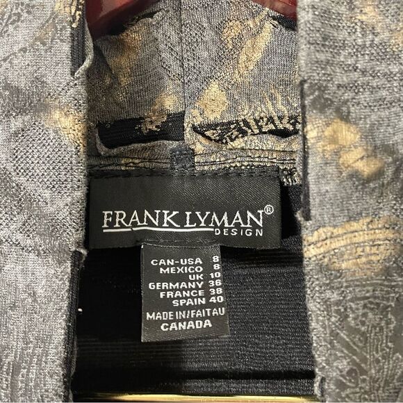 Frank Lyman Vintage Black & Gold Shredded w Elastic Open Cardigan/Jacket Size 8 - Picture 6 of 11